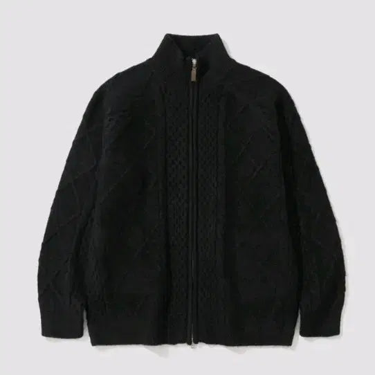 [BUNJANG] Lab12 Fisherman Knit Zip-up (Black, L) / 랩12 / 워셔블 피셔맨 니트집업 / L