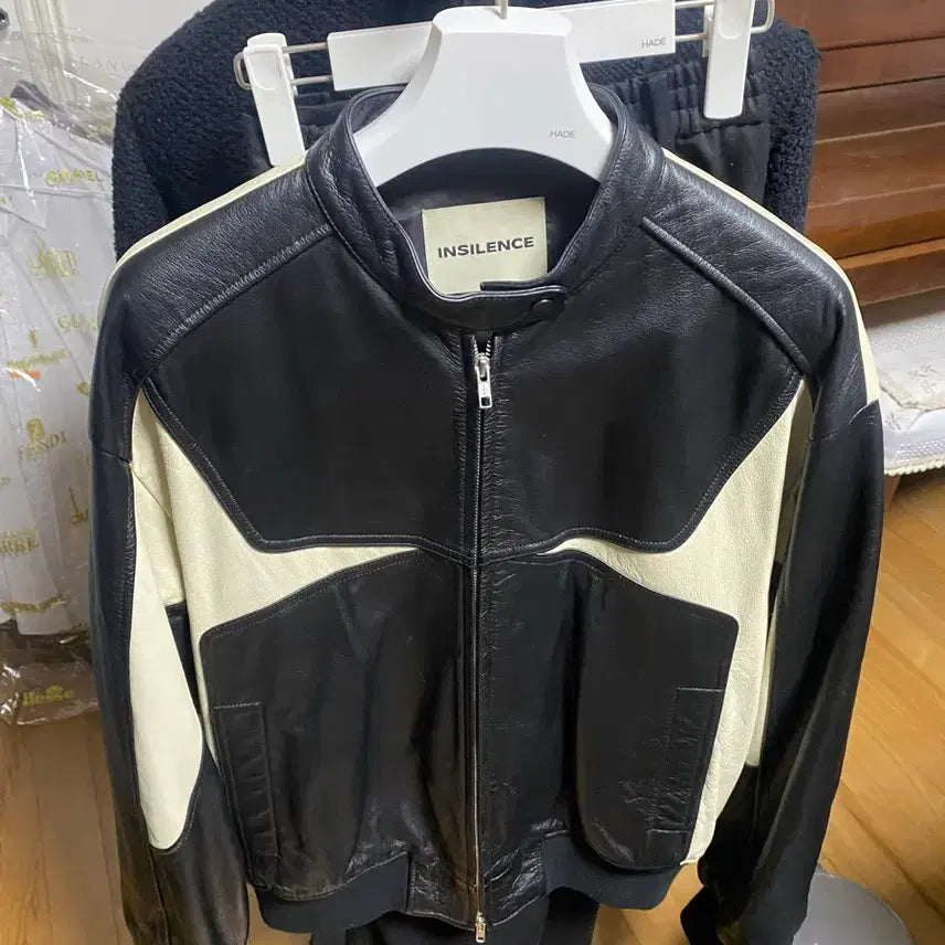 [BUNJANG] In Silence Racing Leather Jacket (L) / 인사일런스 레이싱 레더 자켓 L 사이즈