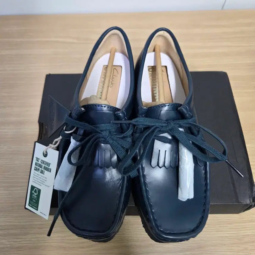 [BUNJANG] Clarks Wallabee Dark Teal Leather Shoes / 클락스 여성 왈라비 다크 틸 레더 240mm