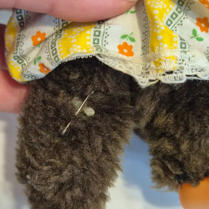 [BUNJANG] Vintage 80s Monchhichi Doll Yellow Dress / 빈티지 80년대 몬치치 인형 노랑색 원피스