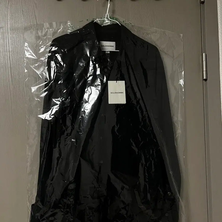 [BUNJANG] Solid Homme Black Shirt 95 New / 솔리드옴므 블랙 셔츠 95 새제품