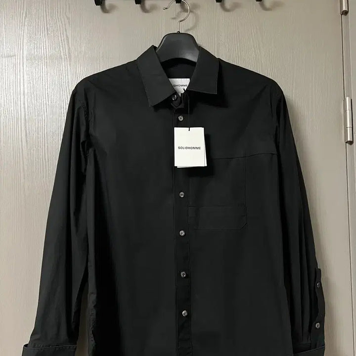 [BUNJANG] Solid Homme Black Shirt 95 New / 솔리드옴므 블랙 셔츠 95 새제품