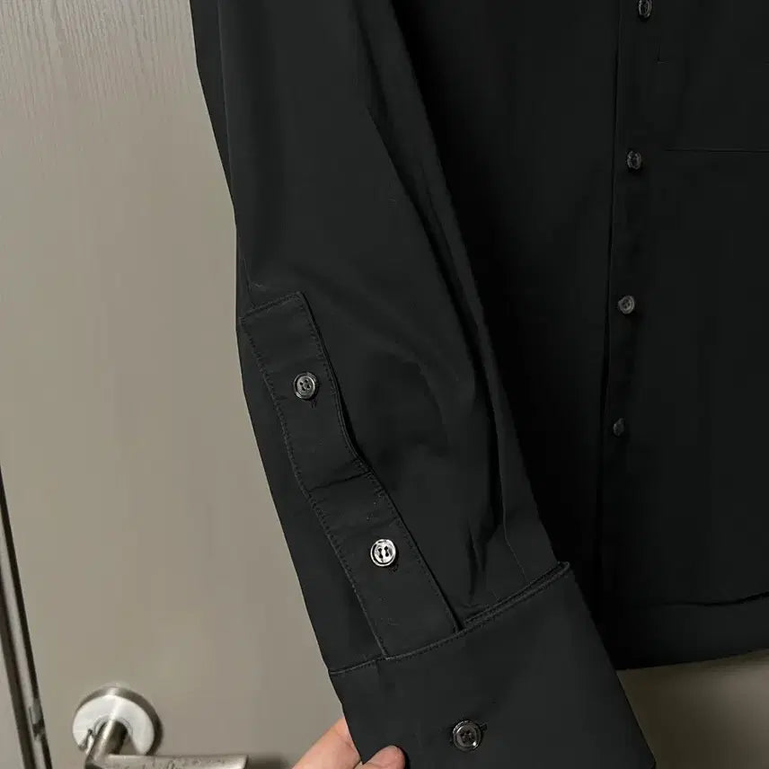 [BUNJANG] Solid Homme Black Shirt 95 New / 솔리드옴므 블랙 셔츠 95 새제품