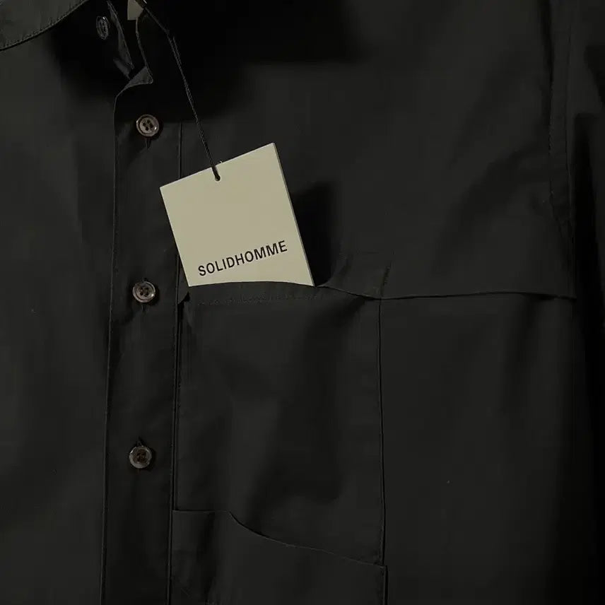 [BUNJANG] Solid Homme Black Shirt 95 New / 솔리드옴므 블랙 셔츠 95 새제품