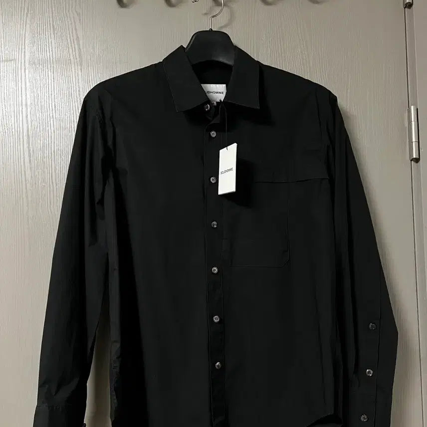 [BUNJANG] Solid Homme Black Shirt 95 New / 솔리드옴므 블랙 셔츠 95 새제품