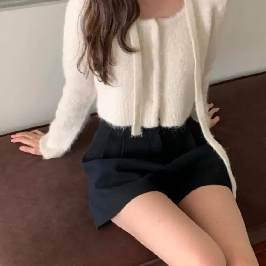 [BUNJANG] リエッテ レ브 Ivory Cardigan / 리에뜨 레브 가디건+타이 아이보리