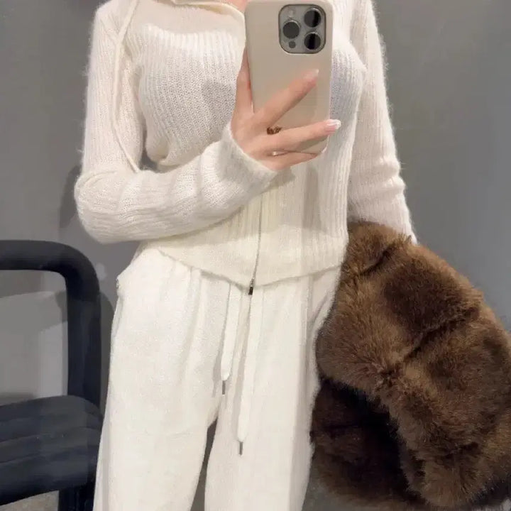 [BUNJANG] Blidge Mohair Knit Hooded Zip-up / (하이퀄리티)블리지 모헤어 니트 후드집업