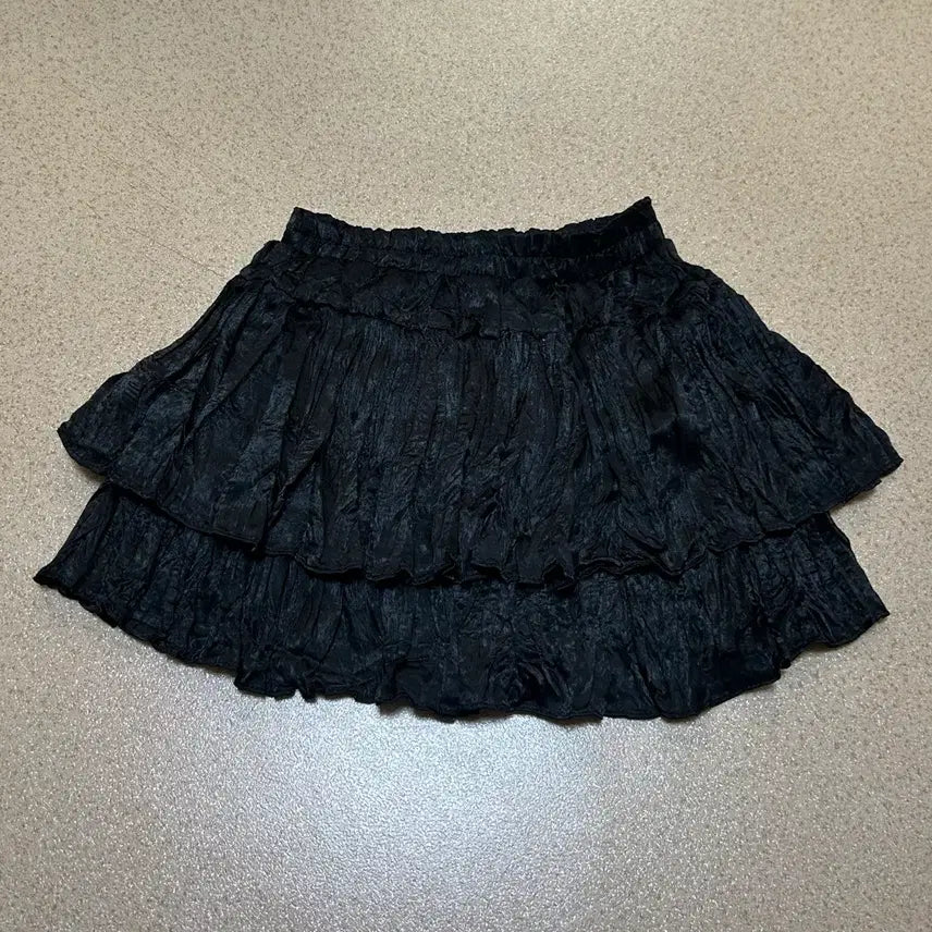 [BUNJANG] Black Ruffle Mini Skirt / 미니포에 블랙 캉캉 스커트