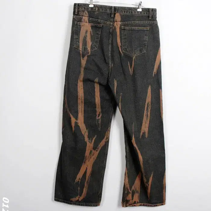 [BUNJANG] Bleach Wash Denim Pants / 남성2XL/ 느낌표 블리치 워싱 데님팬츠