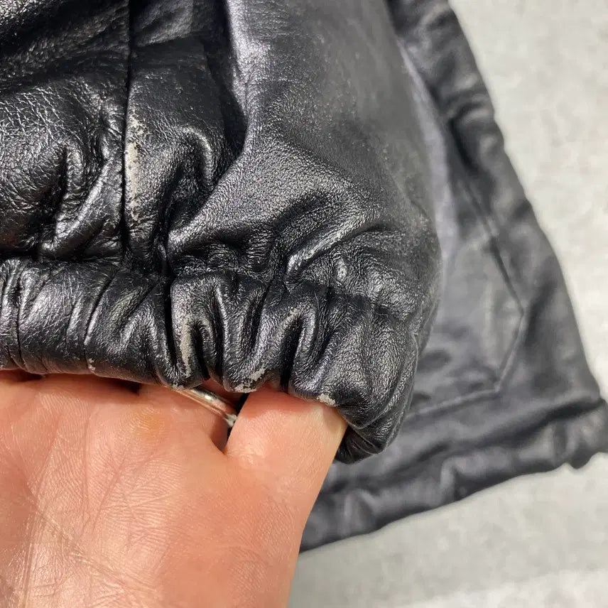 [BUNJANG] HILL CROP Japan Black Leather Jacket / [M] HILL CROP 힐크롭 재팬 블랙 레더 자켓