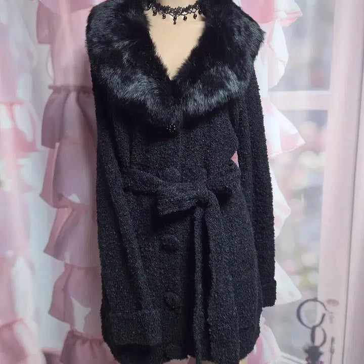 [BUNJANG] LD Prime Rabbit Fur Cardigan / 새상품 LD prime 원가 11만원 래빗퍼 가디건 (퍼 탈부착 가능)