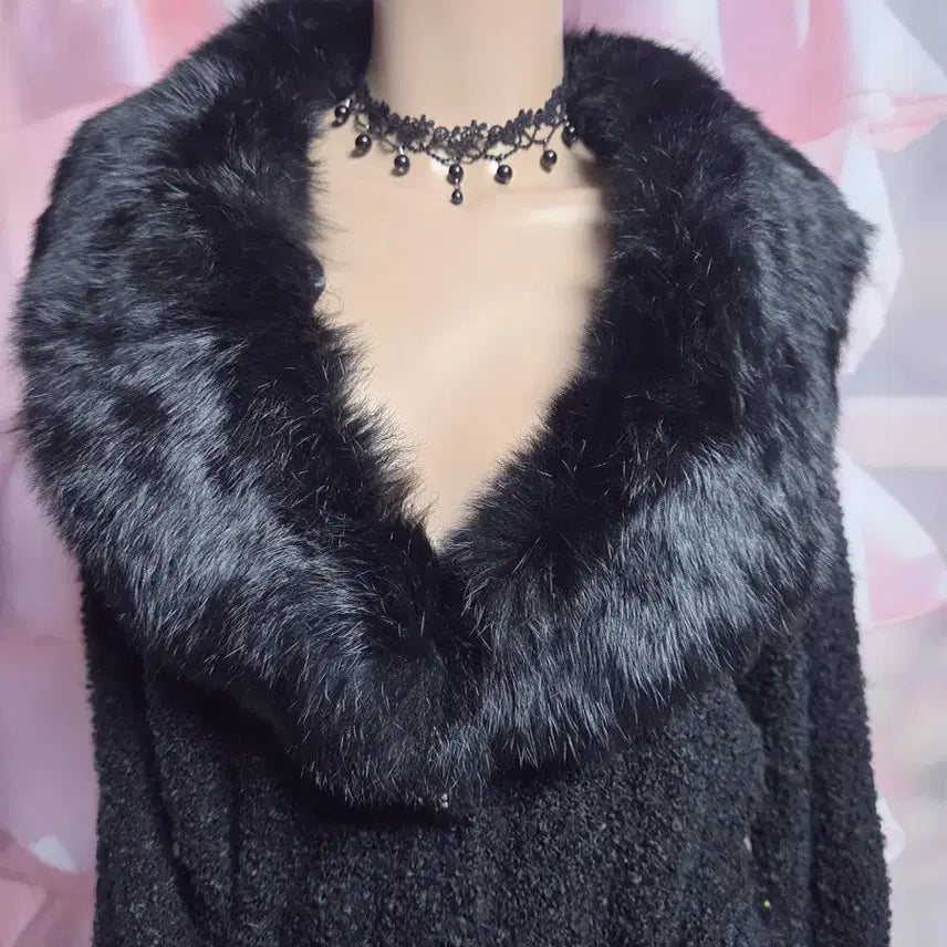 [BUNJANG] LD Prime Rabbit Fur Cardigan / 새상품 LD prime 원가 11만원 래빗퍼 가디건 (퍼 탈부착 가능)