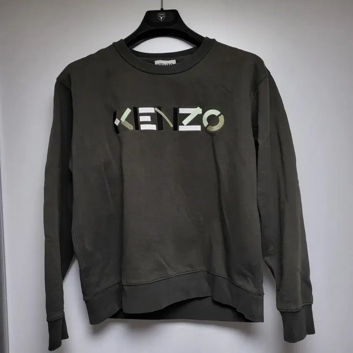 [BUNJANG] KENZO Logo Women's Sweatshirt Khaki / KENZO 겐조 로고 맨투맨 카키 여성 맨투맨