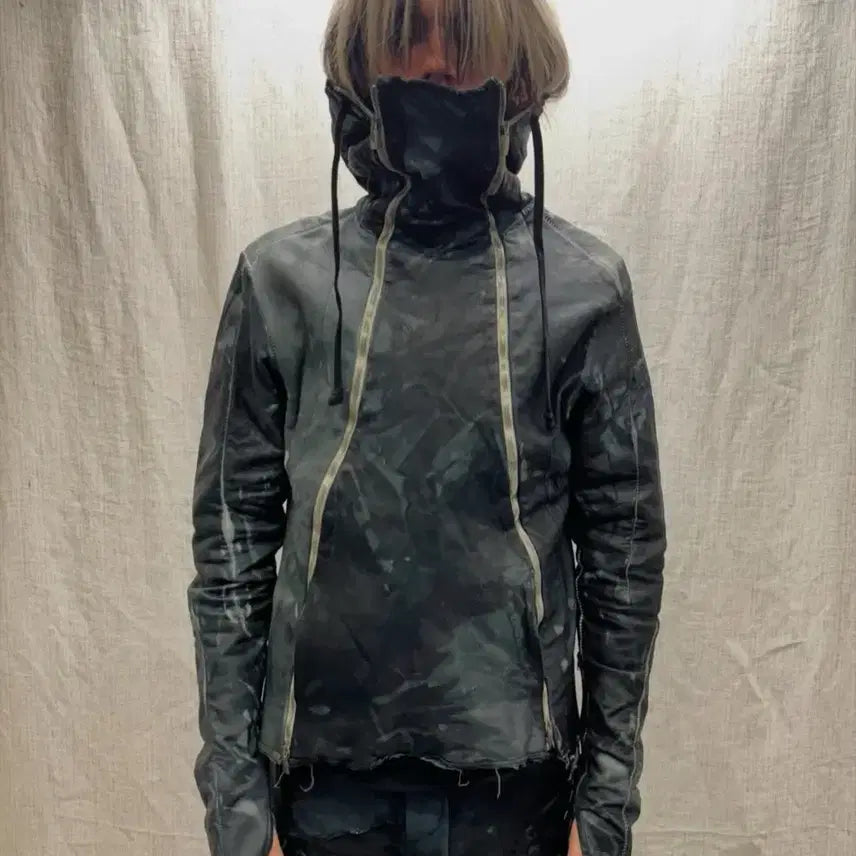 [SOLD OUT] ZAM BARRETT 타입 III 더블 지퍼 문스타 가죽후디 자켓