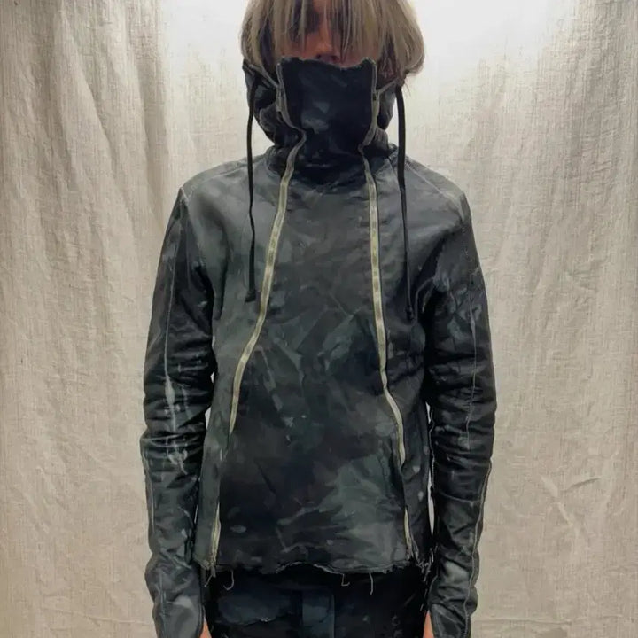 [SOLD OUT] ZAM BARRETT 타입 III 더블 지퍼 문스타 가죽후디 자켓