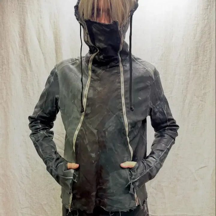 [SOLD OUT] ZAM BARRETT 타입 III 더블 지퍼 문스타 가죽후디 자켓