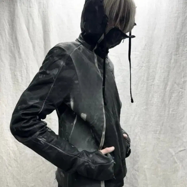 [SOLD OUT] ZAM BARRETT 타입 III 더블 지퍼 문스타 가죽후디 자켓