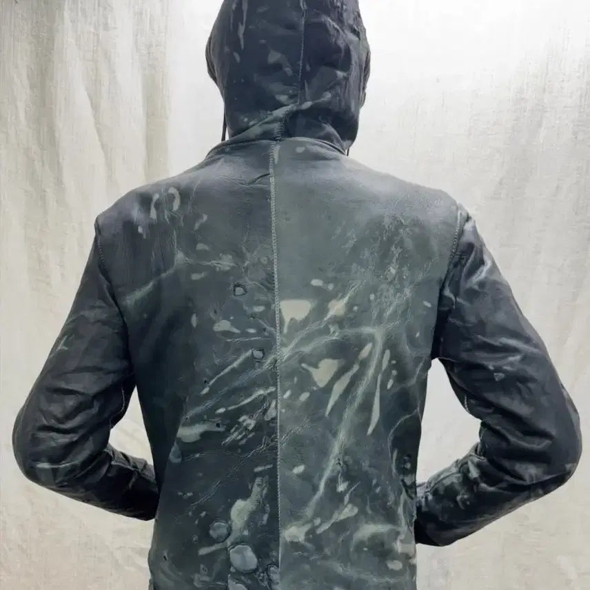 [SOLD OUT] ZAM BARRETT 타입 III 더블 지퍼 문스타 가죽후디 자켓