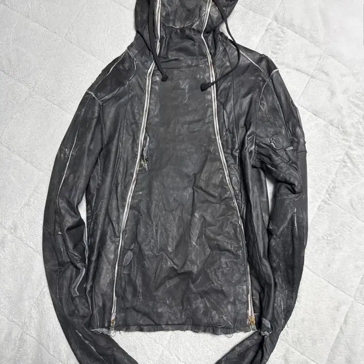[SOLD OUT] ZAM BARRETT 타입 III 더블 지퍼 문스타 가죽후디 자켓