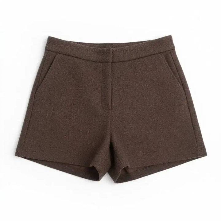 [BUNJANG] Short Wool Pants / 여성L/ 밀크티 모직 숏팬츠