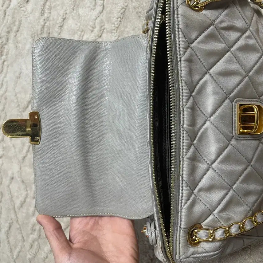 [BUNJANG] Prada Ivory Quilted Chain Bag / 프라다 플랩 체인백 아이보리 숄더백 퀼팅 가방