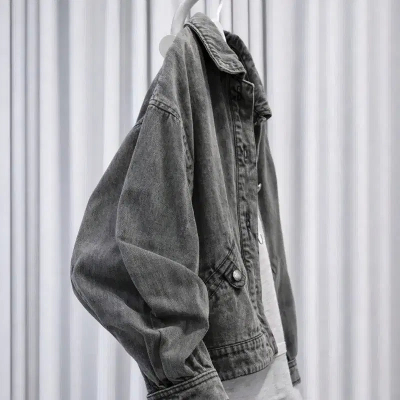 [BUNJANG] Karl Lagerfeld Gray Denim Jacket / 24년 칼 라거펠트 그레이 데님 자켓 / 세미오버핏