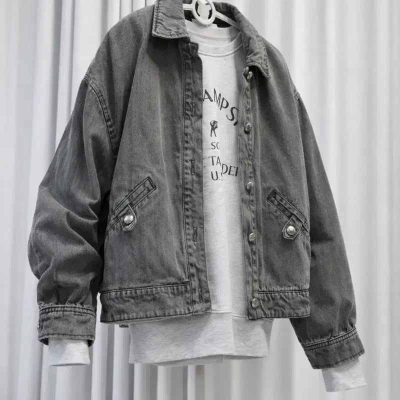 [BUNJANG] Karl Lagerfeld Gray Denim Jacket / 24년 칼 라거펠트 그레이 데님 자켓 / 세미오버핏