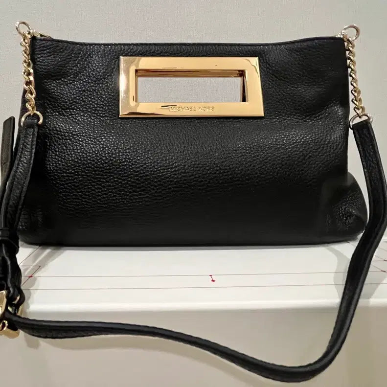 [BUNJANG] Michael Kors Black Leather Chain Shoulder Bag / 마이클코어스 블랙 레더 체인 숄더백(정품)
