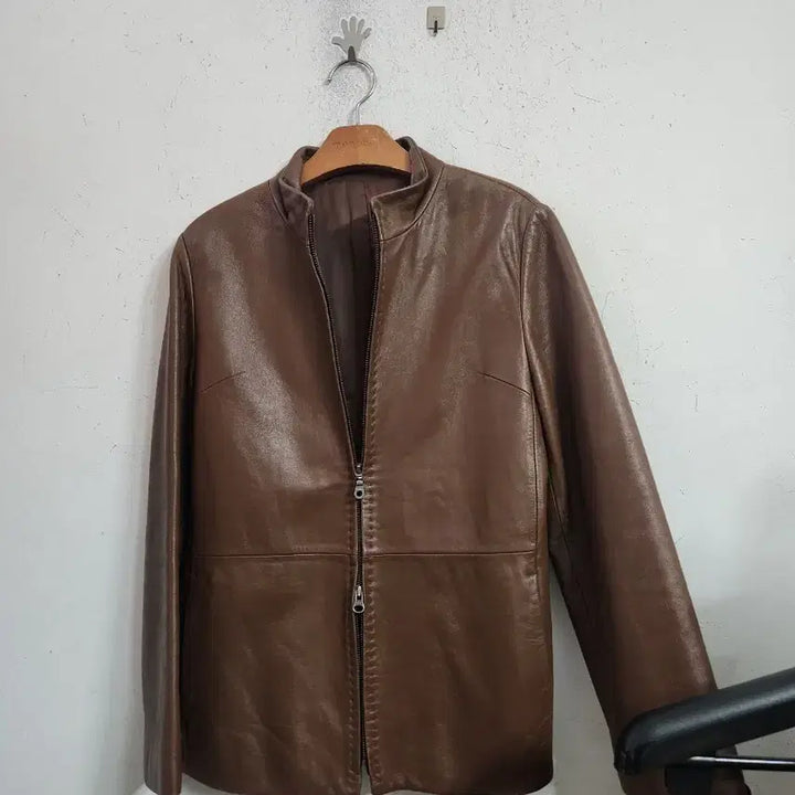 [BUNJANG] Vintage Brown Leather Jacket Women's Size 66 / 빈티지브라운 가죽 자켓 여성66