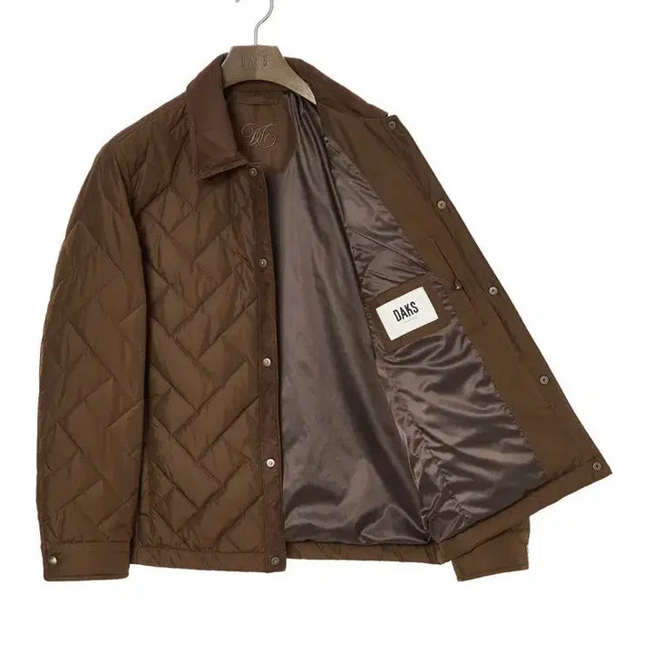 [BUNJANG] Daks Men's Quilted Jacket Brown / 닥스 남성 셔츠형 퀼팅 자켓 브라운 110 115 새제품