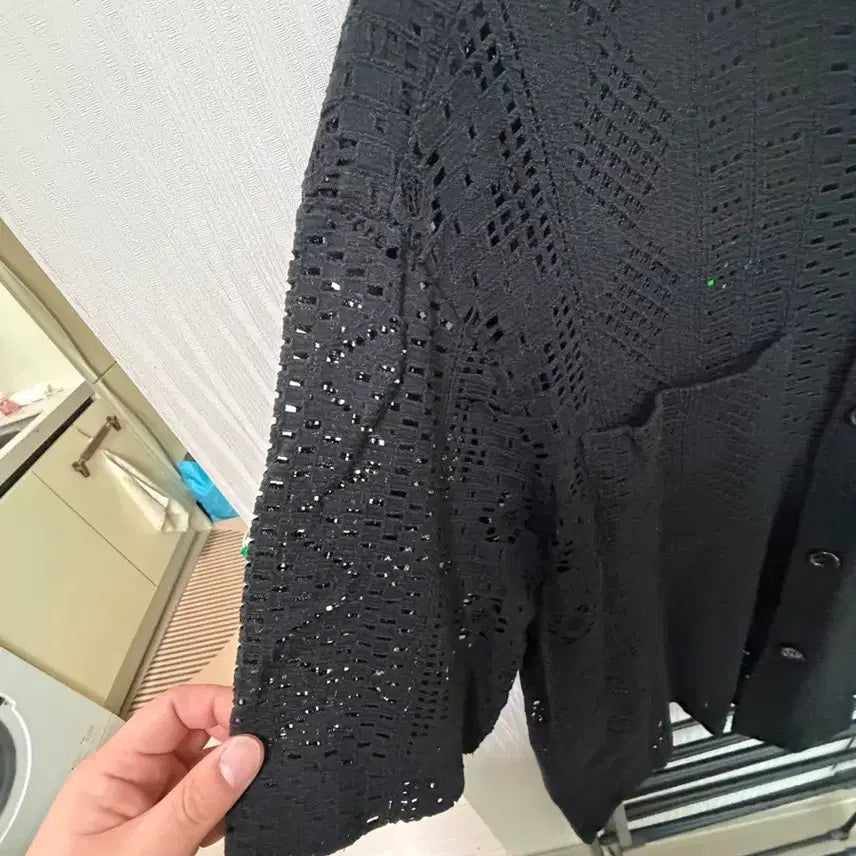 [BUNJANG] Black See-Through Short Sleeve Shirt / 시스루반팔셔츠