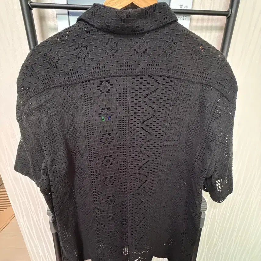 [BUNJANG] Black See-Through Short Sleeve Shirt / 시스루반팔셔츠