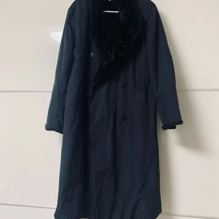 [BUNJANG] Faux Fur-Lined Padded Long Jacket / 안감 인조퍼 패딩롱자켓