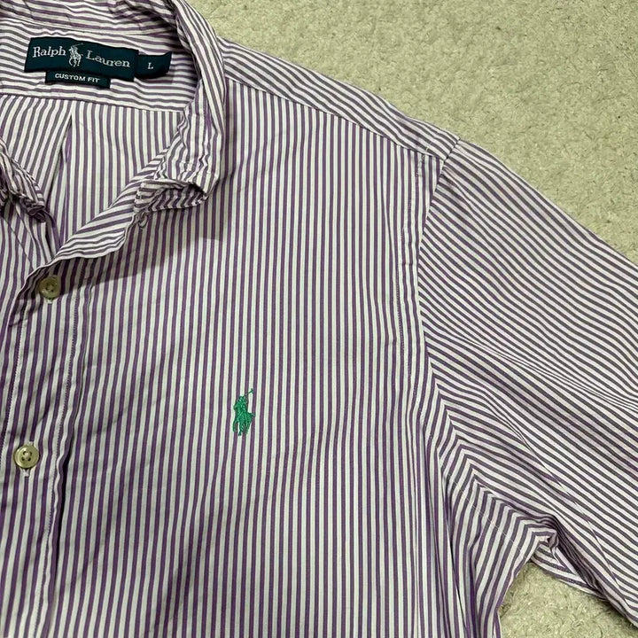 [BUNJANG] Polo Ralph Lauren Striped Short Sleeve Shirt L / 폴로 랄프로렌 스트라이프 반팔 셔츠 L