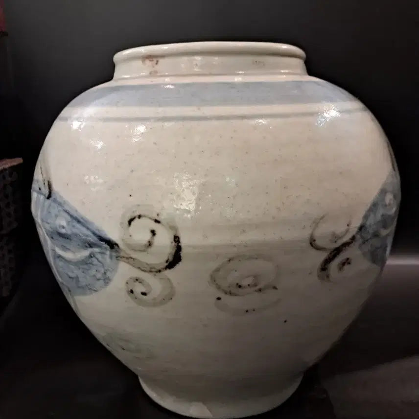 [BUNJANG] Haeju Kiln Iron Oxide Fish Pattern Jar / 해주단지 철화어문 호