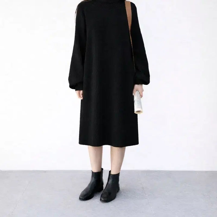 [BUNJANG] Knit One-Piece Dress / 폴라 니트 원피스