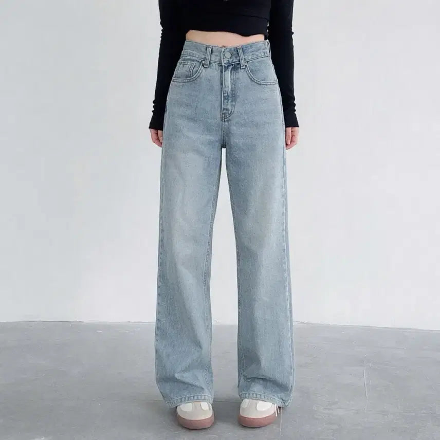 [BUNJANG] Wide Denim Pants / 연청 와이드 데님 팬츠