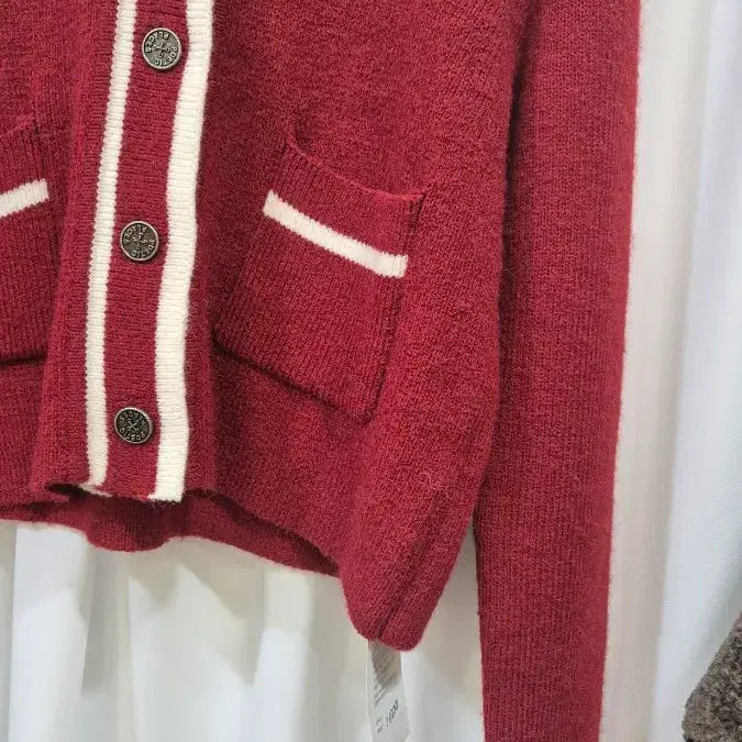 [BUNJANG] Fashion Store Wine Color Cardigan / 잠실역 매장 카라 니트 46,000원