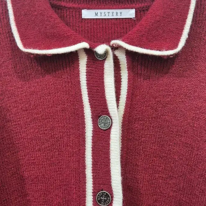 [BUNJANG] Fashion Store Wine Color Cardigan / 잠실역 매장 카라 니트 46,000원