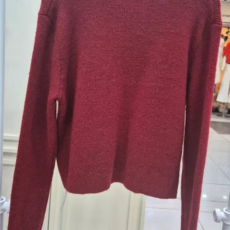 [BUNJANG] Fashion Store Wine Color Cardigan / 잠실역 매장 카라 니트 46,000원