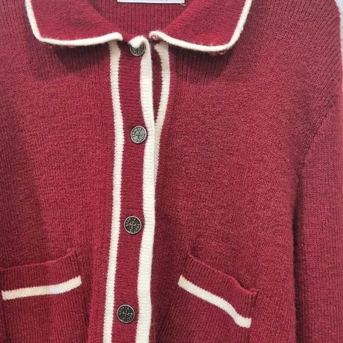 [BUNJANG] Fashion Store Wine Color Cardigan / 잠실역 매장 카라 니트 46,000원