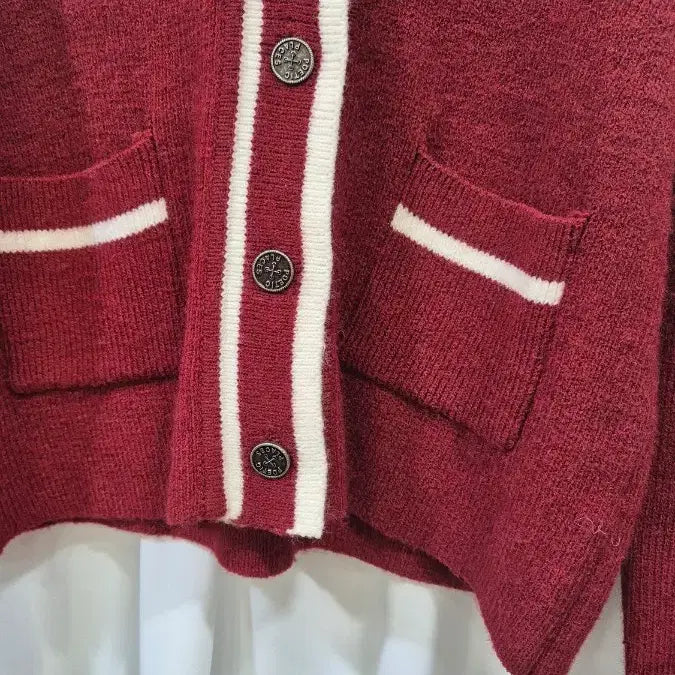 [BUNJANG] Fashion Store Wine Color Cardigan / 잠실역 매장 카라 니트 46,000원