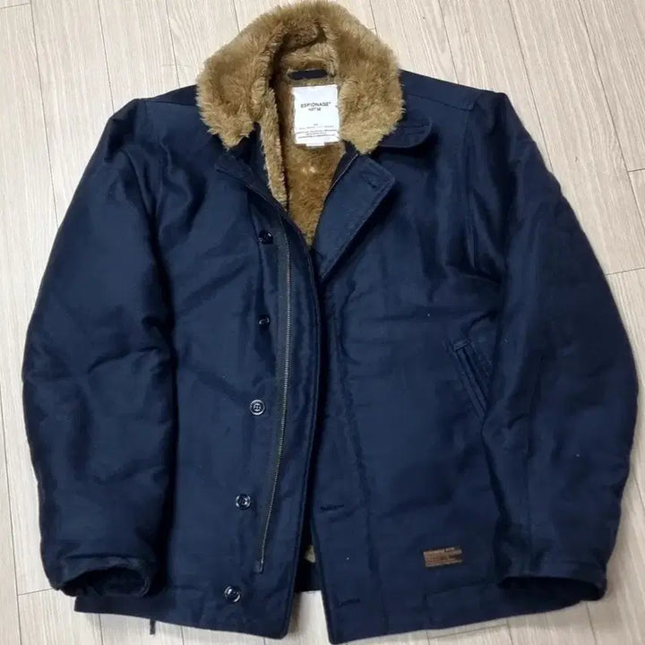 [BUNJANG] Espionage N1 Deck Jacket Navy (Size L) / 에스피오나지 N1 덱 자켓 네이비 퍼 카라(L)