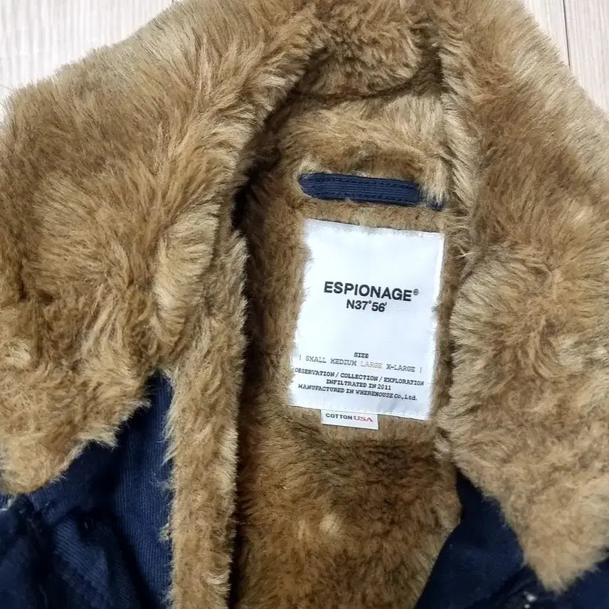 [BUNJANG] Espionage N1 Deck Jacket Navy (Size L) / 에스피오나지 N1 덱 자켓 네이비 퍼 카라(L)