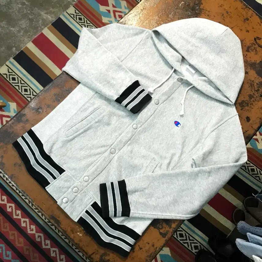 [BUNJANG] Champion Reverse Weave Gray Stadium Hoodie Jacket / 챔피온 리버스위브 그레이 스타디움 후드 자켓 남성 102 여성 프리사이즈