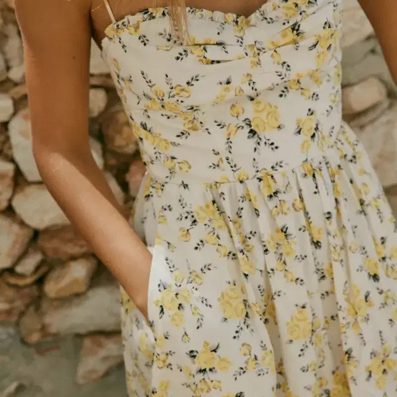 [BUNJANG] ZARA Flower Poplin Midi Dress S / [택ㅇ 새상품] 자라 플라워 포플린 미디 원피스 S
