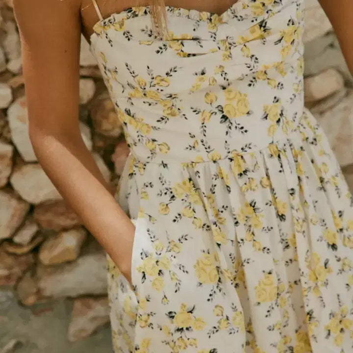 [BUNJANG] ZARA Flower Poplin Midi Dress S / [택ㅇ 새상품] 자라 플라워 포플린 미디 원피스 S