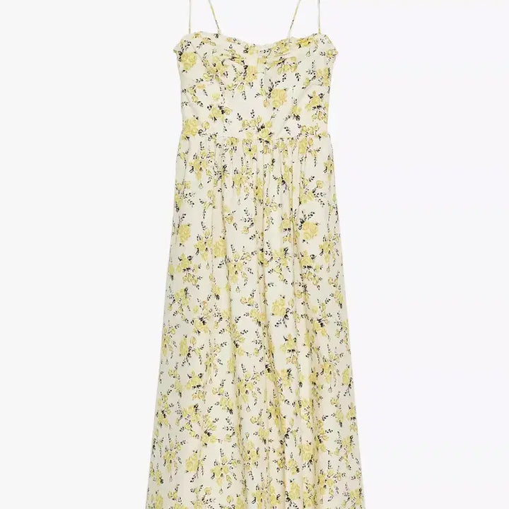 [BUNJANG] ZARA Flower Poplin Midi Dress S / [택ㅇ 새상품] 자라 플라워 포플린 미디 원피스 S