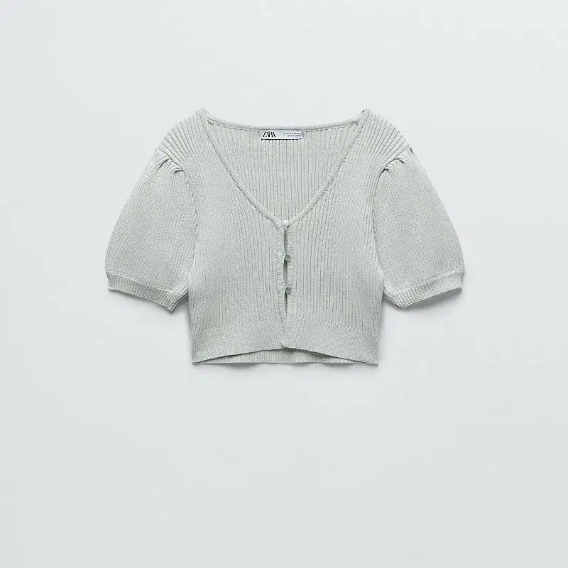[BUNJANG] ZARA Short Sleeve Knit Cardigan / 자라zara 쇼트 슬리브 니트 가디건