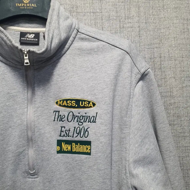 [BUNJANG] New Balance Men's Half-Zip Sweatshirt Gray L / 뉴발란스 남성 반집업 맨투맨 그레이 L